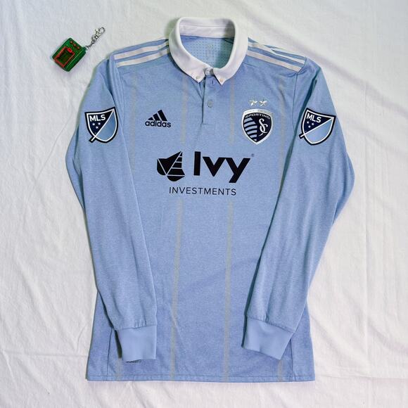 Sporting Kansas City Authentic Adidas 2017/2018 Home Jersey Long Sleeve - S - Picture 4 of 4